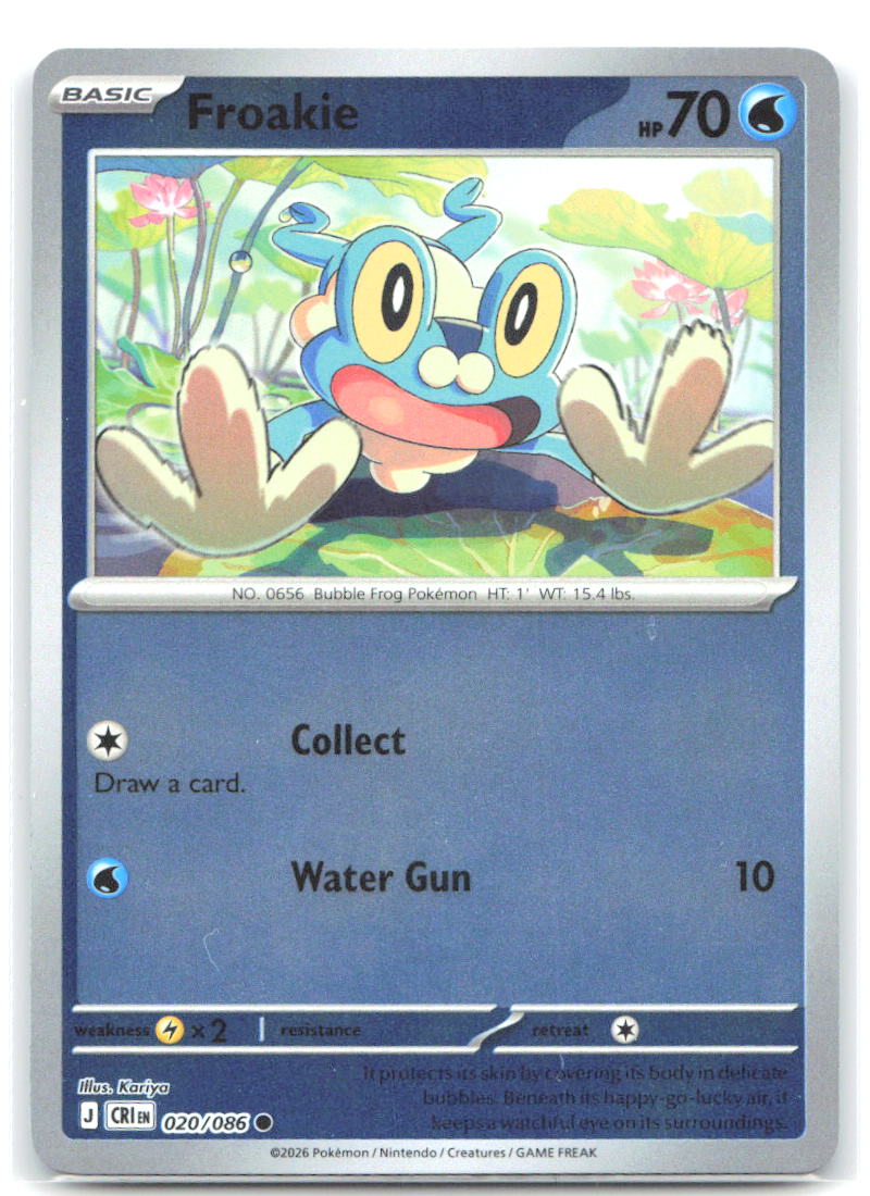 020/086 Froakie Reverse Holo ME04: Chaos Rising (CRI) NM