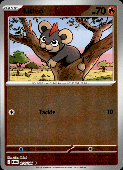 014/086 Litleo Reverse Holo ME04: Chaos Rising (CRI) NM