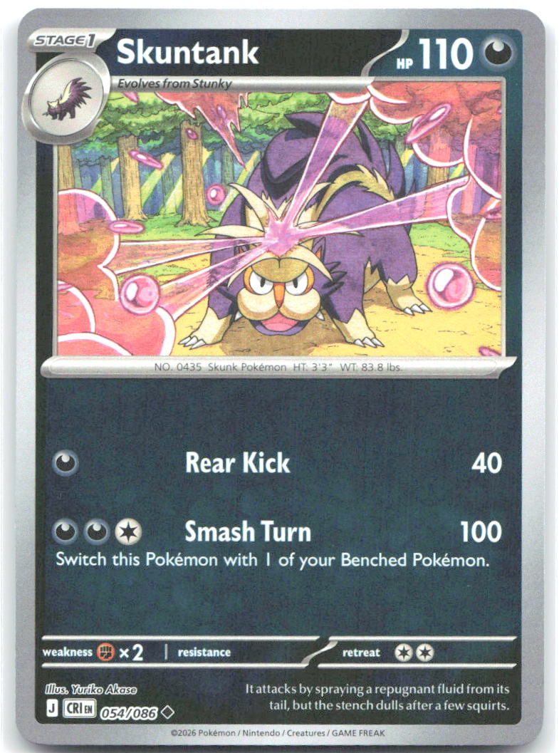 054/086 Skuntank Reverse Holo ME04: Chaos Rising (CRI) NM