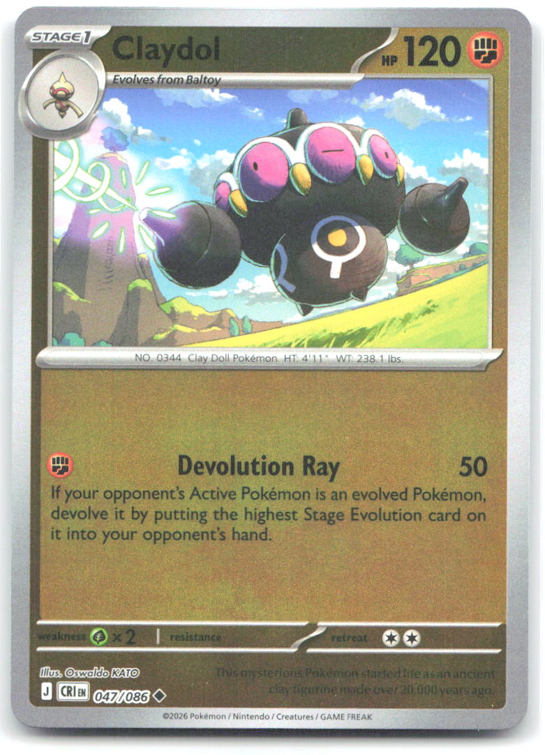 047/086 Claydol Reverse Holo ME04: Chaos Rising (CRI) NM