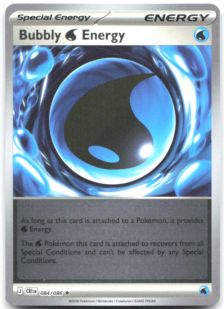 084/086 Bubbly W Energy Reverse Holo ME04: Chaos Rising (CRI) NM