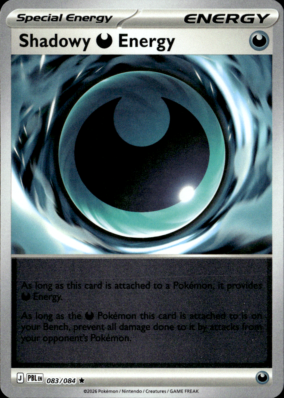 083/084 Shadowy Darkness Energy Reverse Holo ME05: Pitch Black (PBL) NM