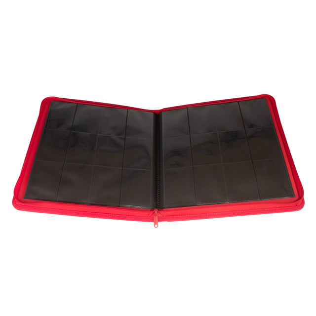 Collector's Series 12 Pocket Zip Trading Card Binder - RED - Friendly Collectibles
